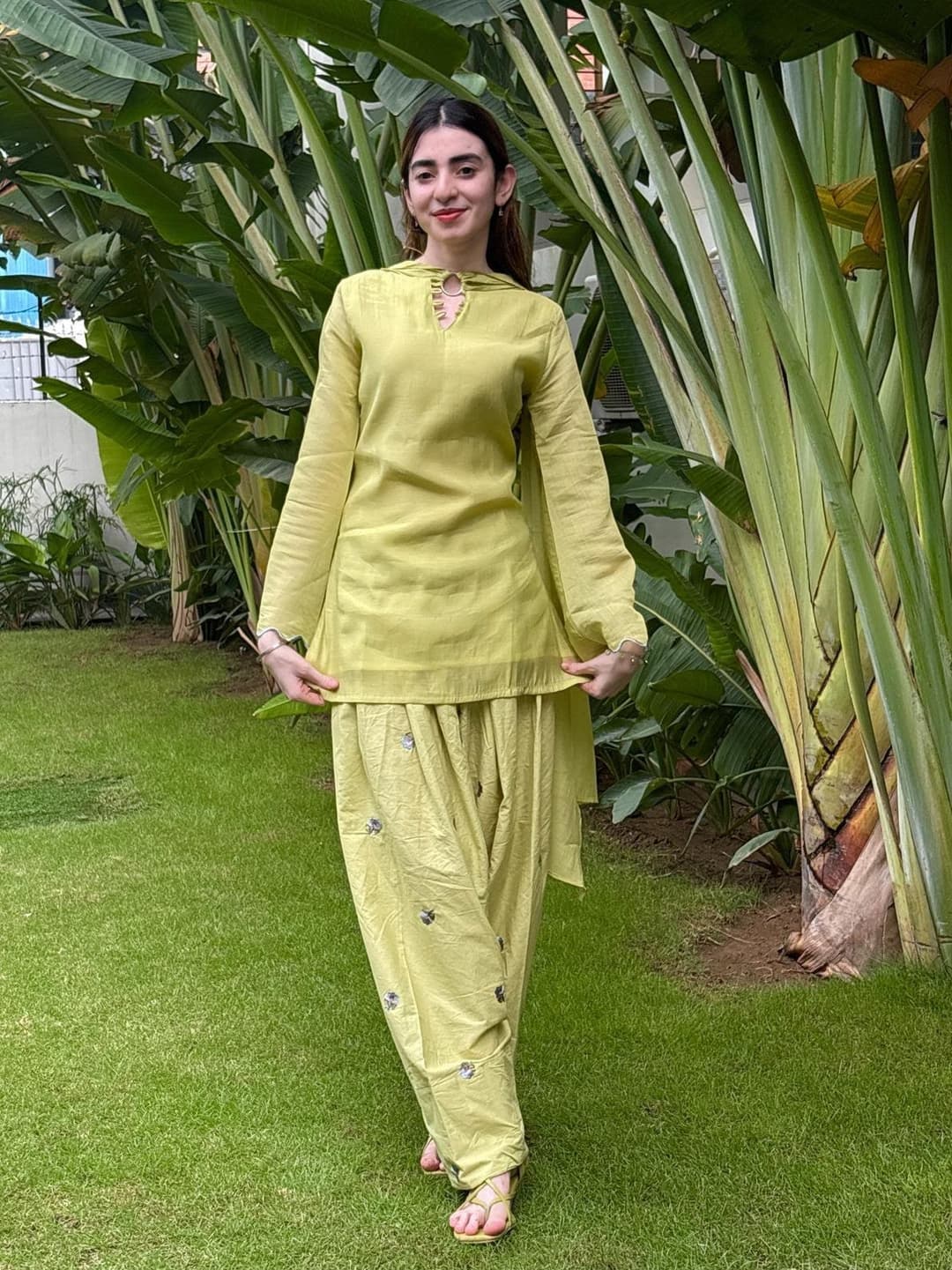 Women's Chanderi Cotton Farshi Salwar Suit Set