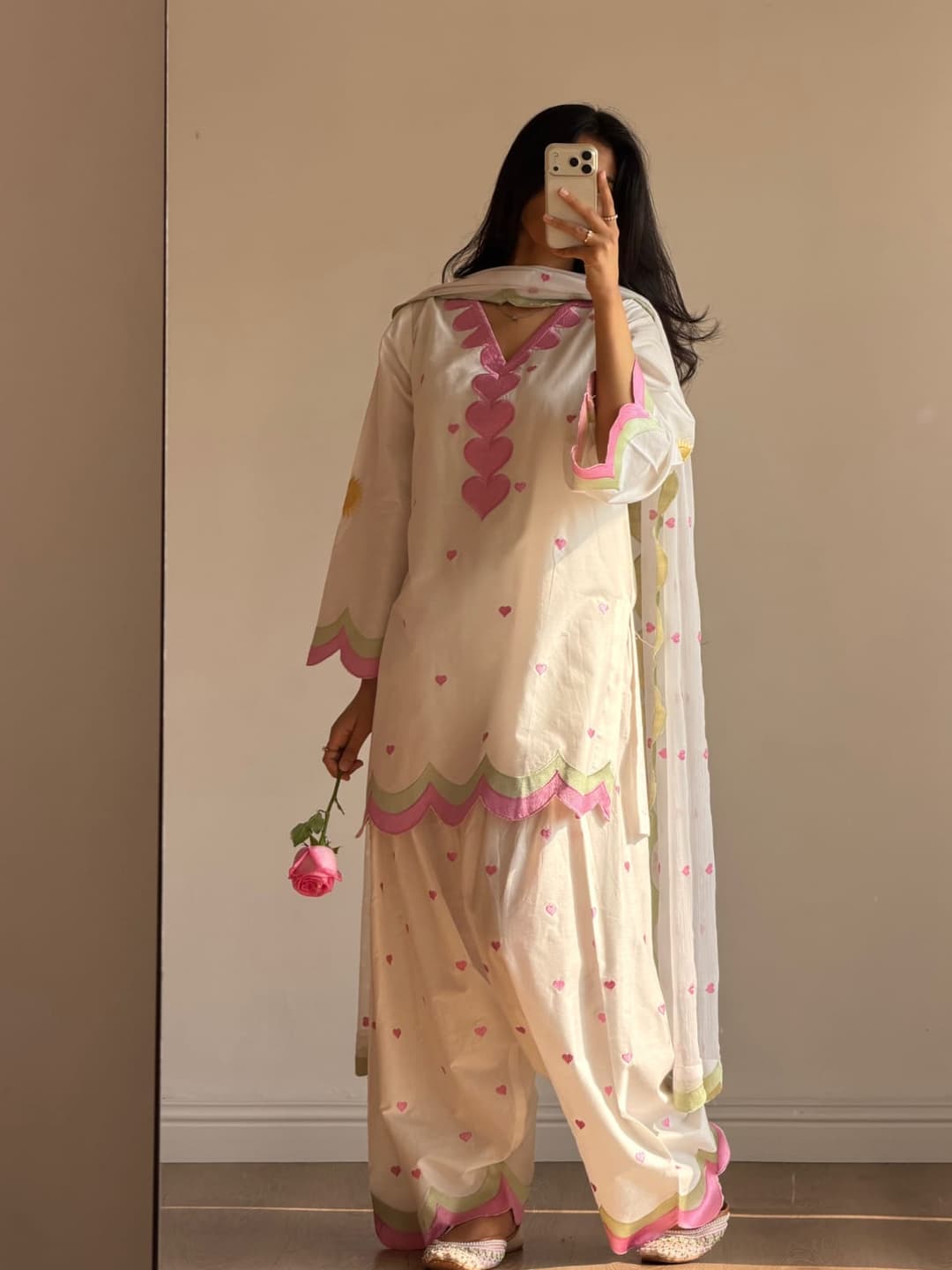 Designer Embroided Top, Salwaar With Dupatta