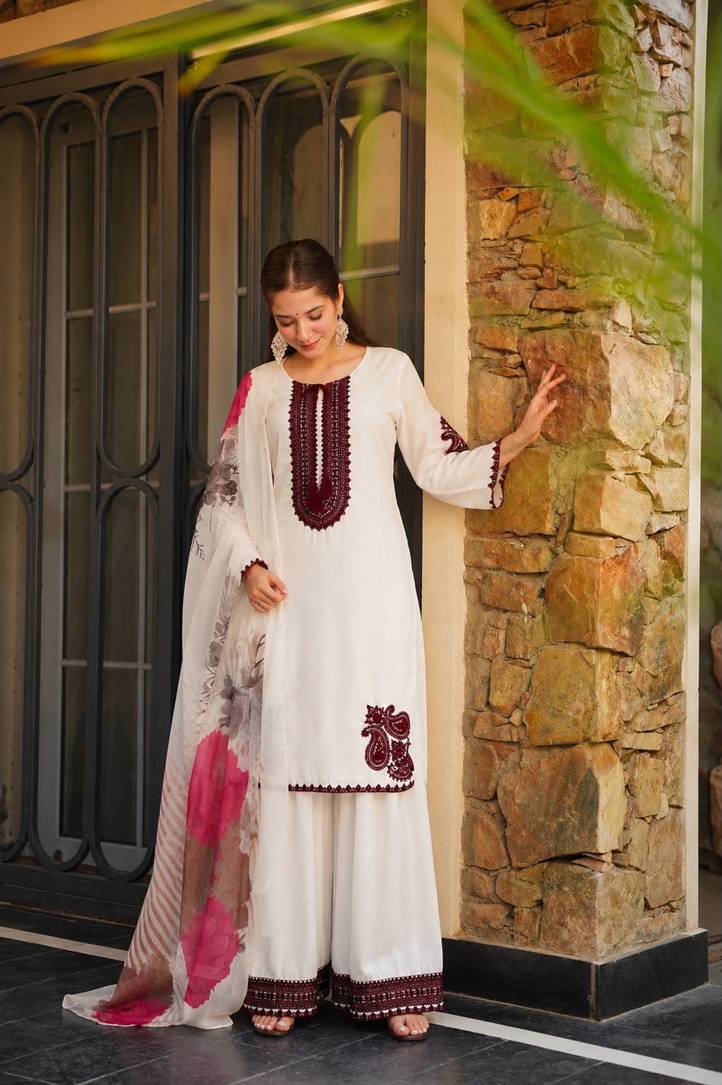 Pakistani Collection Farsi Salwar Kurta With Dupatta Set