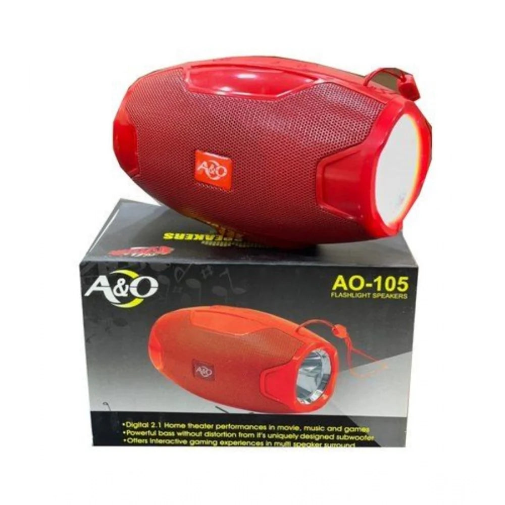 Plastic Rubber Wireless AO105 Bluetooth Speaker (Red)