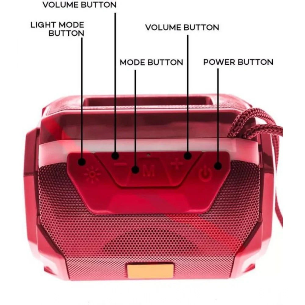 Plastic Rubber Wireless A005 Bluetooth Speaker (Red)