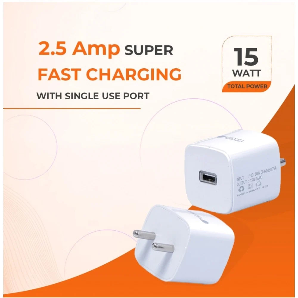 VOXEL 15 Watt Usb Charger AB Plastic (White)
