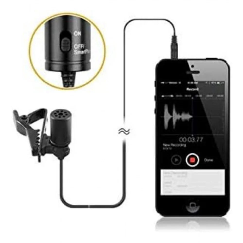 Plastic BOYA BY-M1 Lavalier Condenser Microphone with 20ft Audio Cable