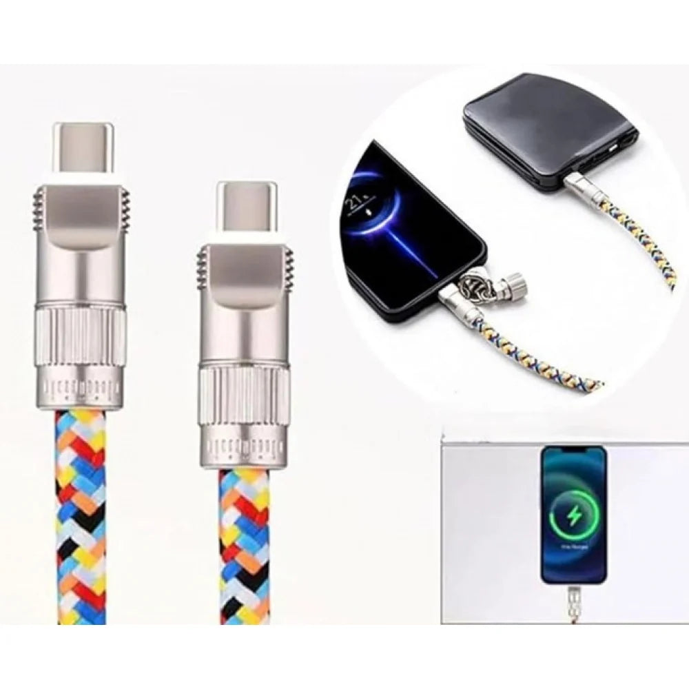 Pack of 2 USB Charging Cable Lanyard (Multicolor)