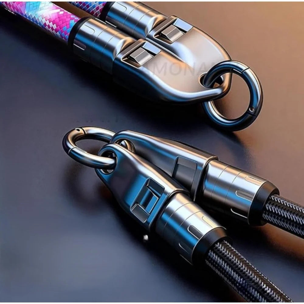 Pack of 2 USB Charging Cable Lanyard (Multicolor)