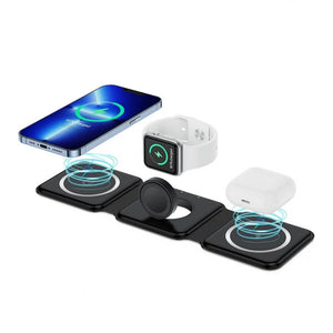 3 in 1 Foldable Wireless Charger (Black)