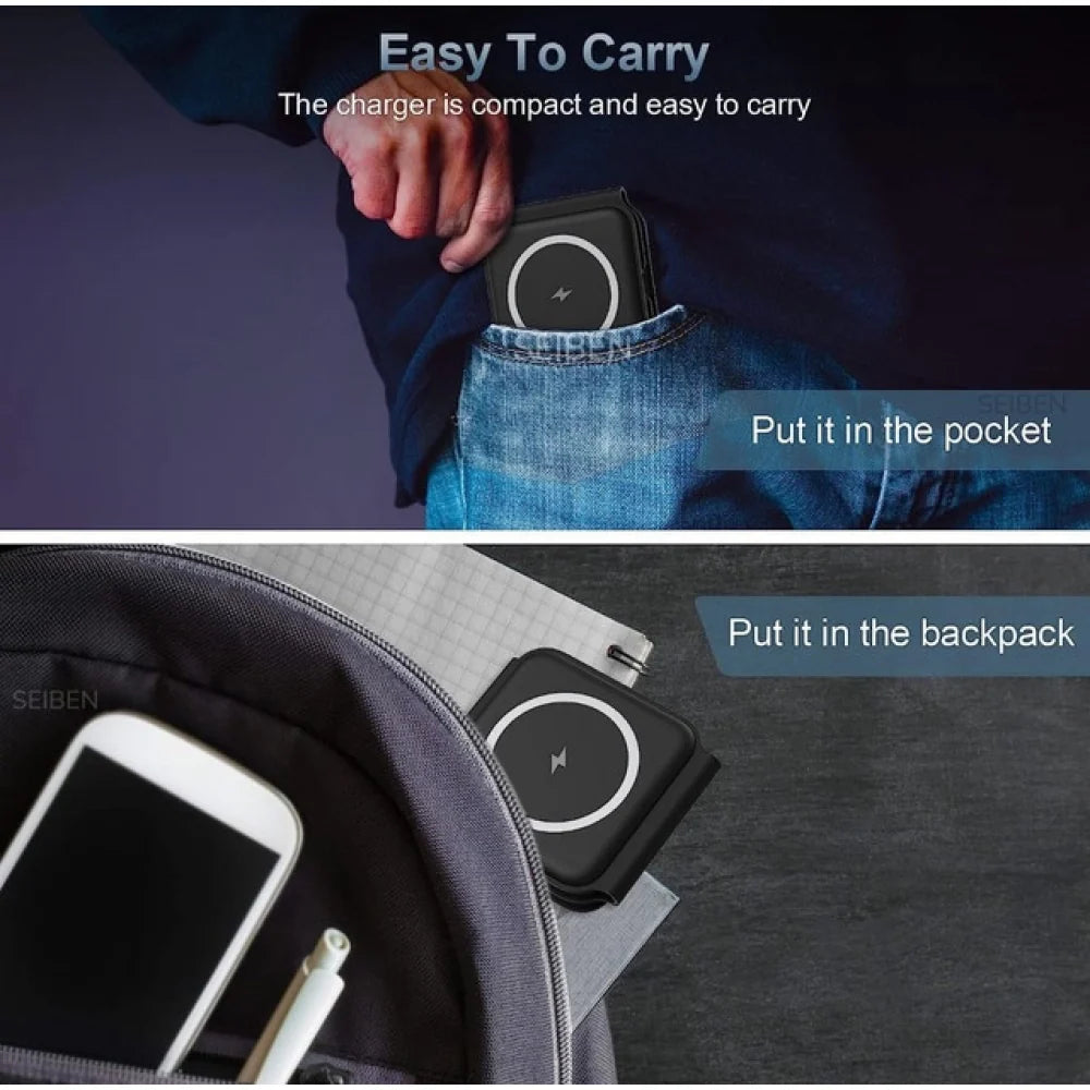 3 in 1 Foldable Wireless Charger (Black)