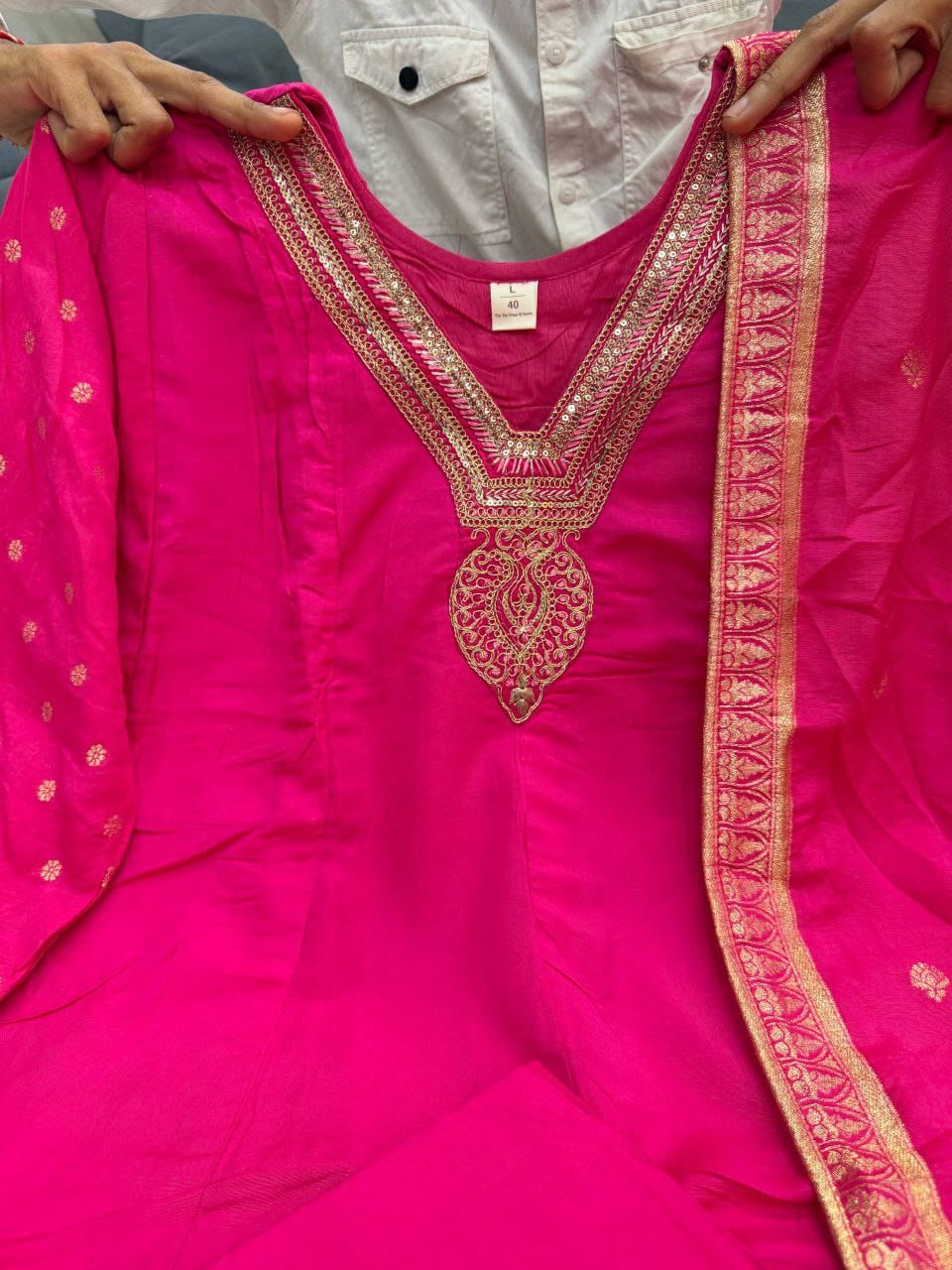 Premvati Premium Banarasi Chanderi Anarkali Suit Set with Dupatta