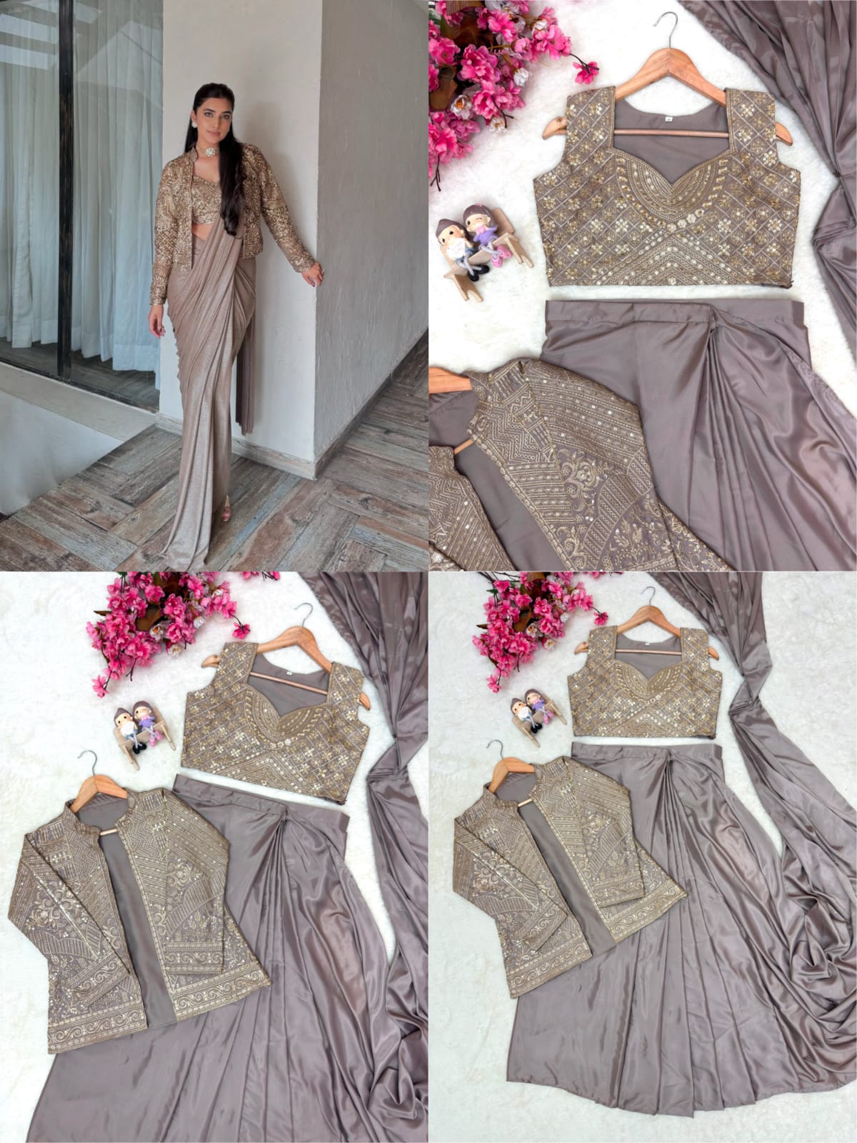 ENHANCE THE BEAUTY OF YOUR WARDROBE WITH THIS NEWLY LAUNCHED READY TO WEAR LEHENGA SAREE DESIGN SET
