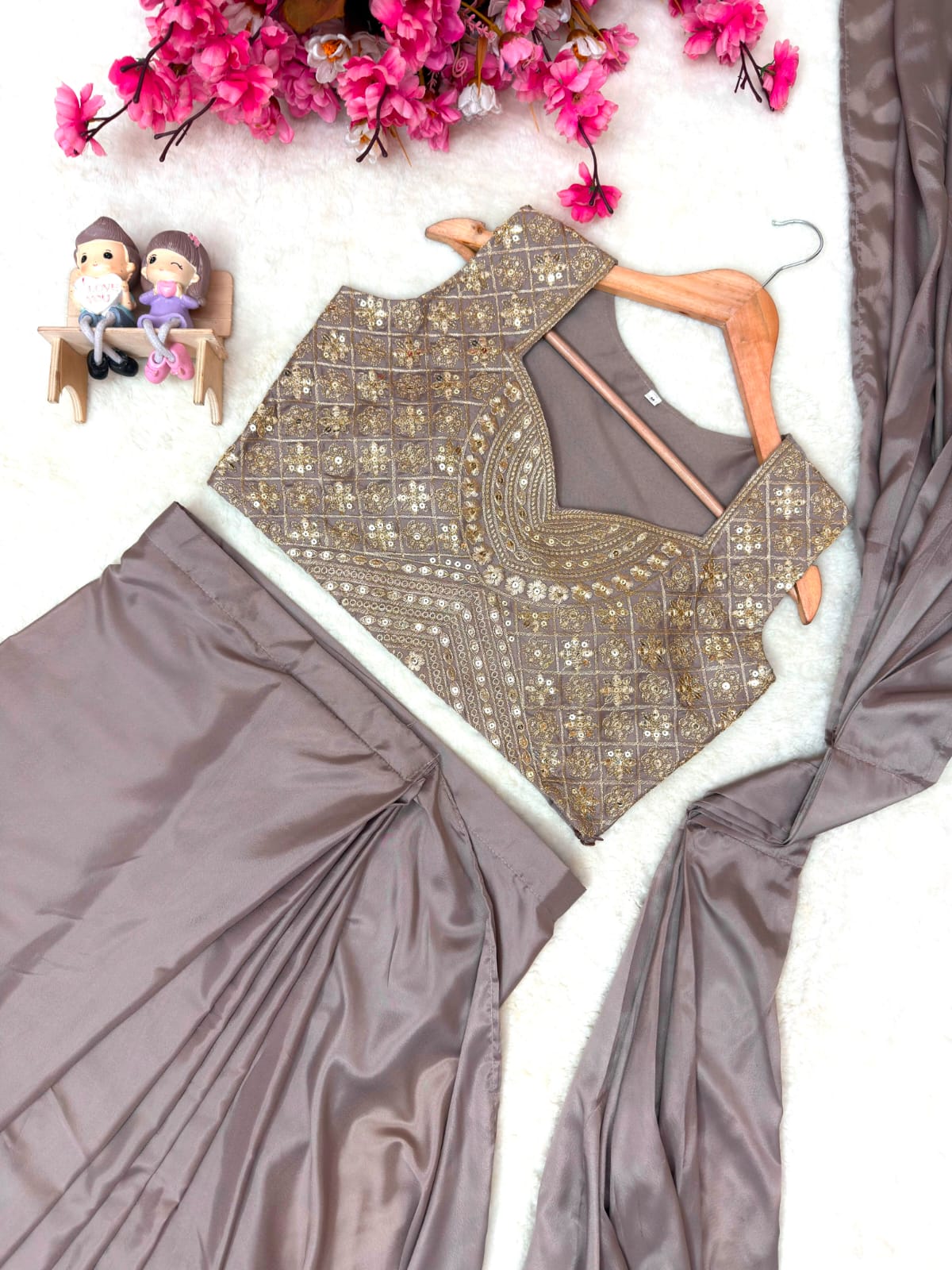 ENHANCE THE BEAUTY OF YOUR WARDROBE WITH THIS NEWLY LAUNCHED READY TO WEAR LEHENGA SAREE DESIGN SET