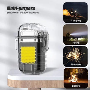 Metal Black LED Flashlight Lighter